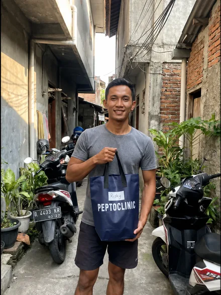Esteban, a PeptoClinic customer, with the order they received